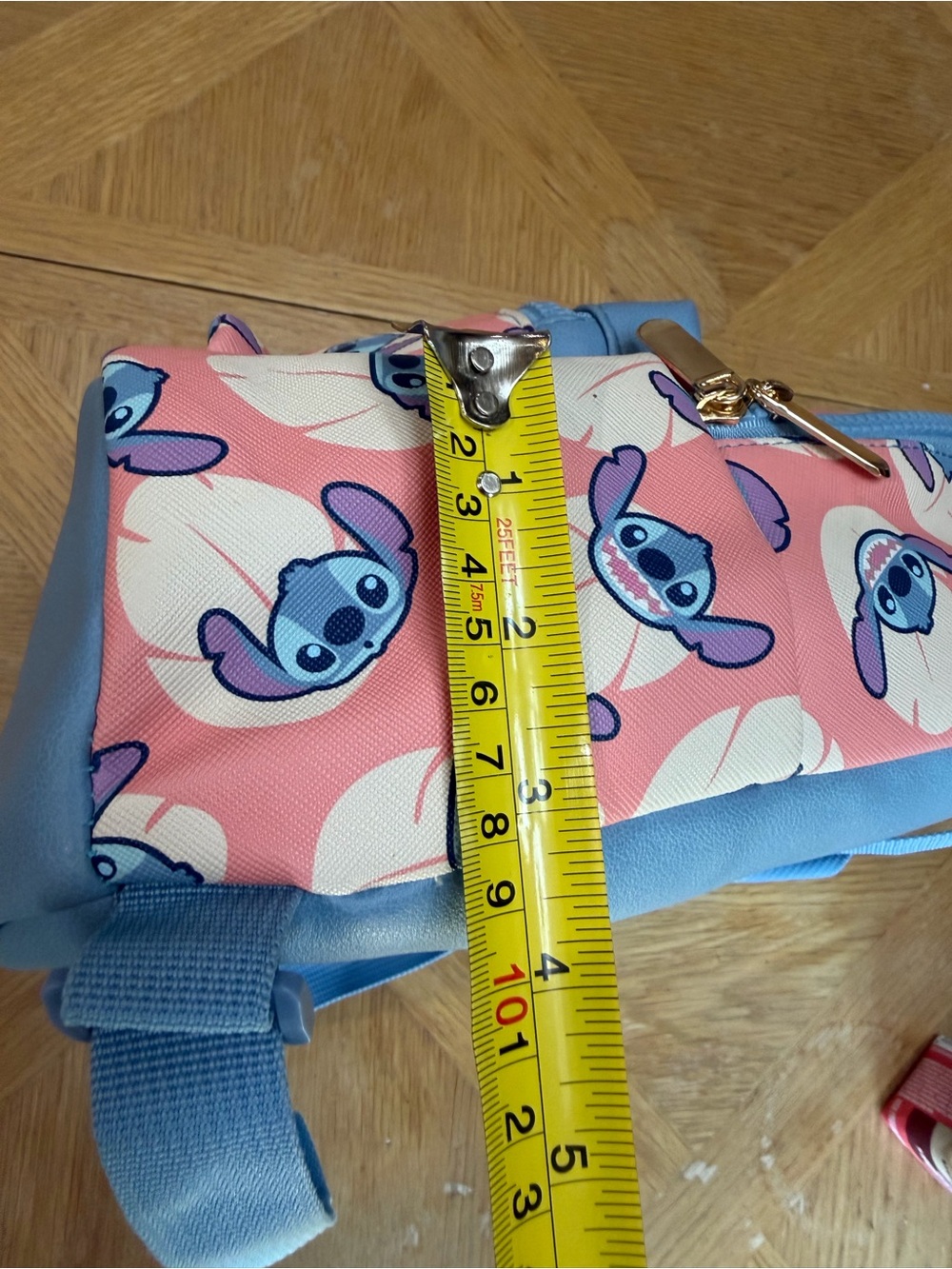 Disney Stitch Coral Pink and Light Blue Mini Backpack - Picture 9 of 9
